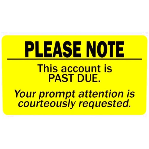 Labelvalue Account Past Due Labels