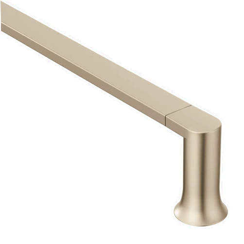 Moen Genta LX Brushed Nickel Modern 24-Inch Single Wall Mounted Towel Bar for Kitchen or Bathroom, BH3824BN