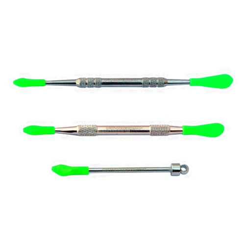 Green Goddess Supply - Multi-Size Wax Carving Tool Set with Removable Green Silicone Tips - Silver - 3-Pack
