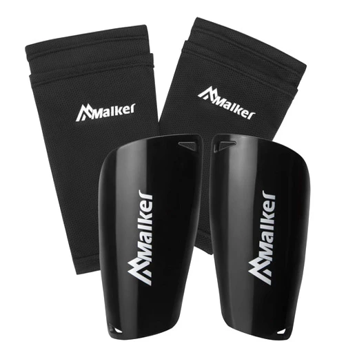 Malker Soccer Shin Guards for Kids Youth Adults Shin Guards Pads with Sleeves, Lightweight and Compact, Protective Soccer Equipment Black Large