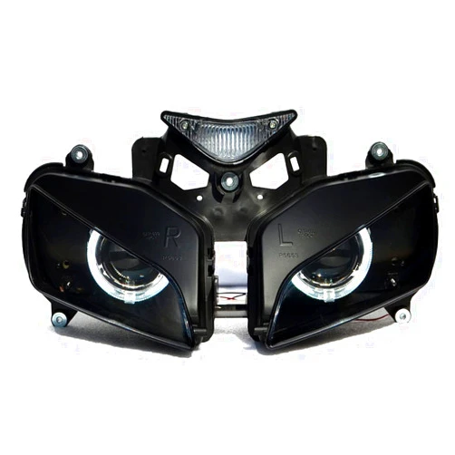 LMAHAP LED White Angel Halo Headlight Assembly For Honda CBR1000RR 1000RR 2004 2005 2006 2007