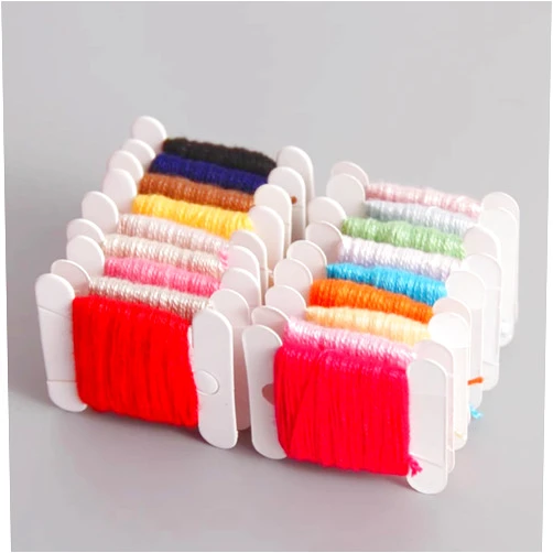 100Pcs White Plastic Floss Bobbins for Cross Stitch & Embroidery, Perfectly Organize Your Cotton Thread Floss for DIY Sewing Storage & Craft Projects