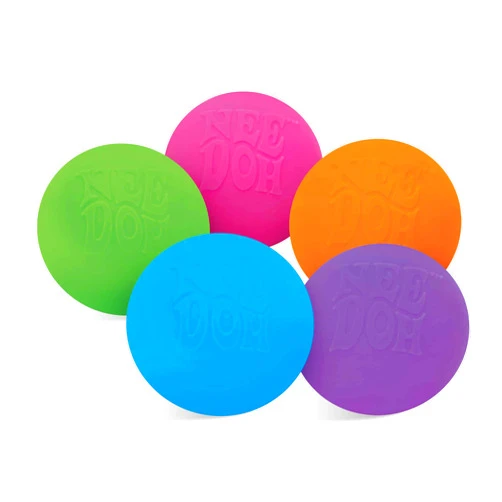 Schylling NeeDoh The Groovy Glob! Squishy, Squeezy, Stretchy Stress Balls Green, Orange & Pink Complete Gift Set Party Bundle - 3 Pack