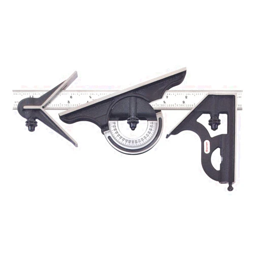 Starrett Combination Set with Square, Center and Reversible Protractor Head and Blade - 12