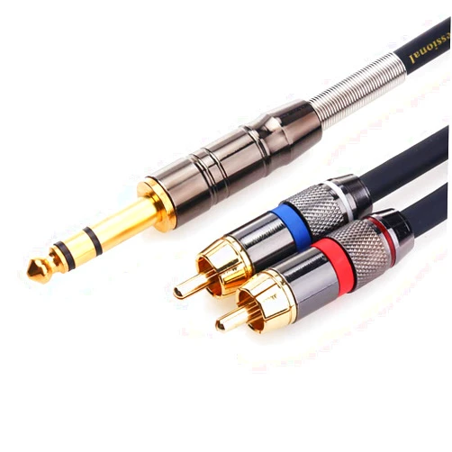tisino 1/4 to RCA Cable, Quarter inch TRS to RCA Audio Cable 6.35mm Stereo Jack to Dual RCA Insert Cable Y Splitter Cable - 3.3 feet/1 Meter