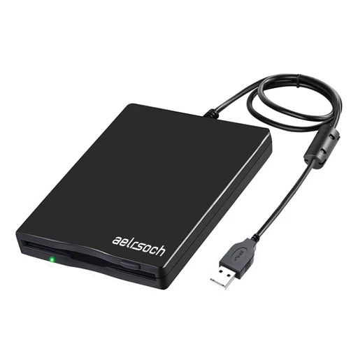 Aelrsoch Floppy Disk Reader External Drive USB 3.5-inch USB External Floppy Drive 1.44 MB FDD Portable Floppy Disk Suitable for PC Windows 2000/7/8, Plug and Play