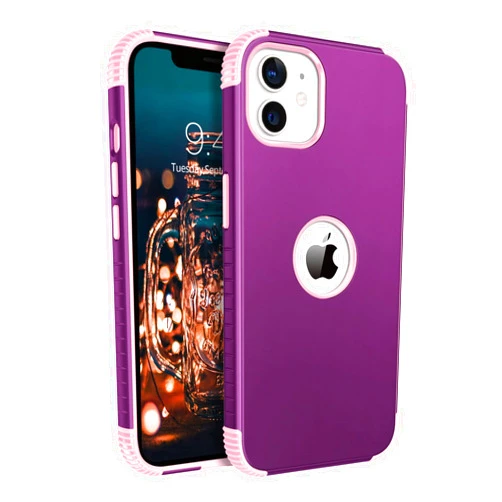 BENTOBEN for iPhone 12 Case, Phone Case iPhone 12 Pro, Heavy Duty 2 in 1 Full Rugged Shockproof Protection Hybrid Hard PC Bumper Drop Protective Girl Women Boy Men iPhone 12/12 Pro Cover, Purple/Pink