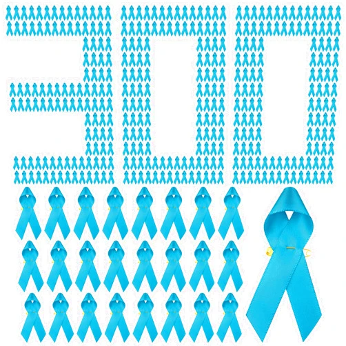 Yunlly Teal Ribbons Satin Pins Ovarian Cervical Cancer Sexual Assault Awareness Ribbon with Safety Pins Bulk Teal Ribbon Gifts for Women Charity Public Social Event Supplies (300 Pieces)