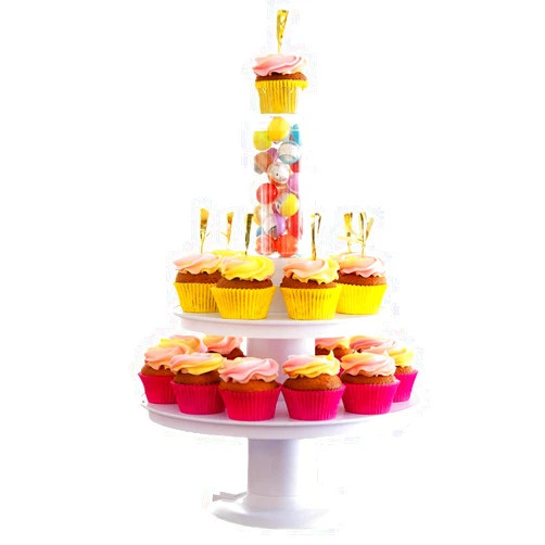 SURPRISE CAKE 2 in 1 Popping Cake and Cupcake Stand - Pull-Ring Surprise