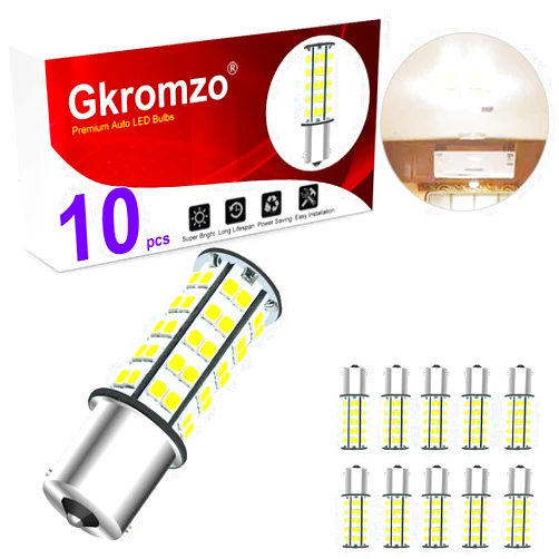 Gkromzo 10 X 1156 led bulb Extremely Bright BA15S 1003 1141 led bulb RV Interior Light bulb Camper Trailer Turn Signal Backup Reverse 12V Xenon White