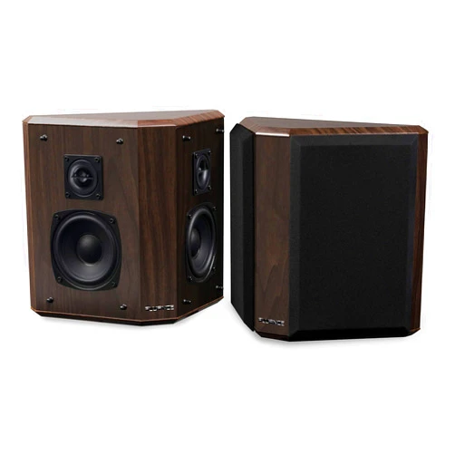 Fluance Elite High Definition 2-Way Bipolar Surround Speakers for Wide Dispersion Surround Sound in Home Theater Systems - Natural Walnut/Pair (SXBP2W)