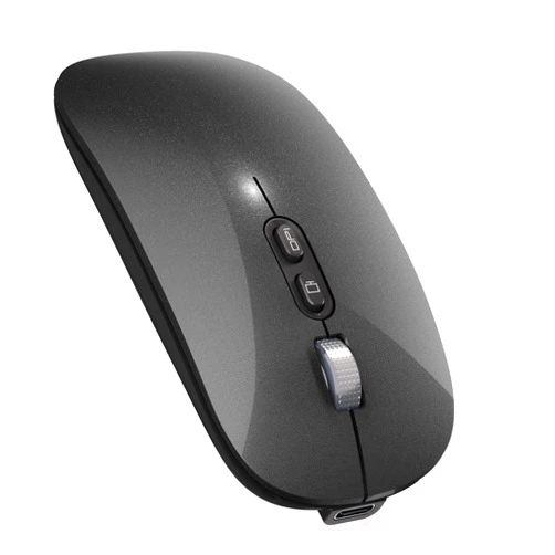 OKIMO 【Upgrade】 LED Wireless Mouse, Slim Silent Mouse 2.4G Portable Mobile Optical Office Mouse with USB & Type-c Receiver, 3 Adjustable DPI Levels for Notebook, PC, Laptop, Computer, MacBook (GalaxyBlack)