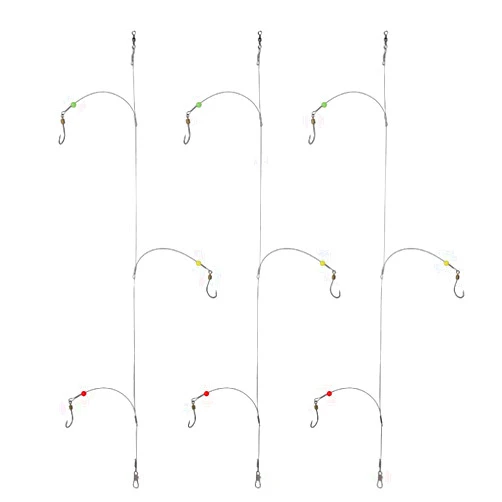 Dyxssm Fishing Hook Line Stainless Steel, Fishing Rigs Wire Leader with Rolling Swivel and Barb Hooks