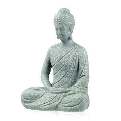 Landical Buddha Sandstone Statues, Zen Monk Buddha Statue Praying Sculptures Ornament for Wealth Good Luck Feng Shui Decor Home Office Car Decoration (Meditating Buddha)