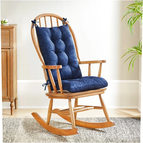 Codi Rocking Chair Cushions Indoor Outdoor, Cozy Patio Furniture Cushion, Rocker Chairs Replacement Pads Water Resistant, Navy