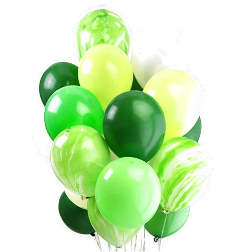 Mayen 50 Pcs 12 Inches Green and White Balloons, Green Marble Balloons, Light Green and Lime Green Balloons, Dark Green Balloons, Jungle Party Decorations, Dinosaur Birthday Party, Jungle Balloons