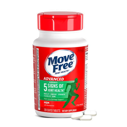Move Free Advanced Glucosamine Chondroitin MSM Joint Support Supplement, Supports Mobility Comfort Strength Flexibility & Bone - 120 Tablets (40 servings)*
