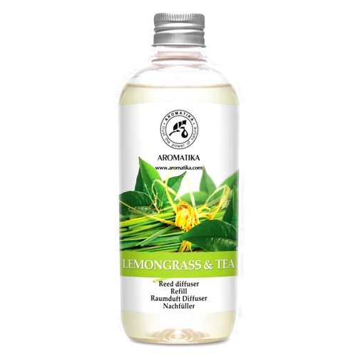 AROMATIKA trust the power of nature Reed Diffuser Refill Lemongrass - Tea 17.0 Fl Oz - Scented Diffuser - Room Diffuser Refill with Scent - Room Freshener - Home Fragrance - Scented Diffusers - Home Fragrance