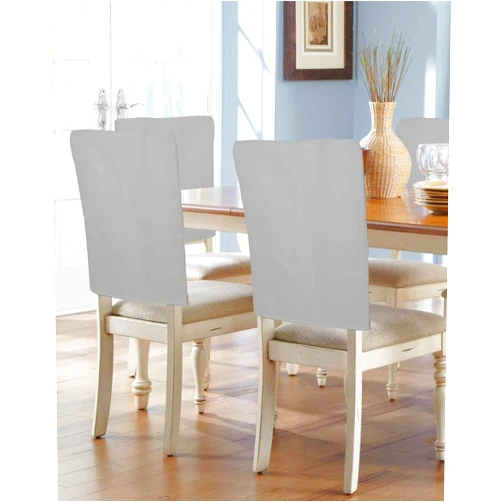 AMZRicher Grey Chair Back Covers for Dining Chairs 6 Pack, Washable Removable Chair Slipcover Back Chair Protector for Wedding Baby Shower Party Modern Pure Gray Solid Color Simple Minimalism Art