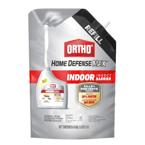 Ortho Home Defense Max Indoor Insect Barrier - Bug Killer Spray Controls Ants, Roaches, Spiders, and More, 1.5 L Refill Pouch