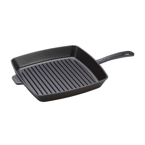 Staub Cast Iron 12-inch Square Grill Pan - Matte Black, Made in France