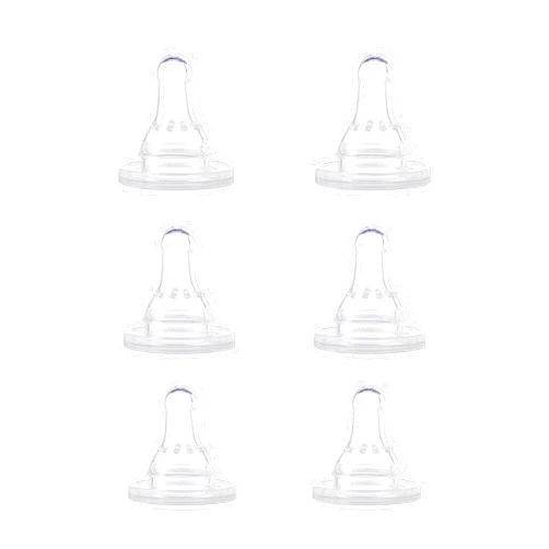 Gerber First Essential Silicone Nipples, Fast Flow, 6 Count (Pack of 1)