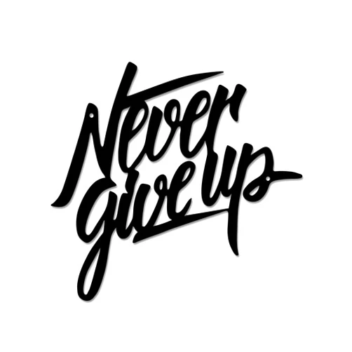 Aimery Never Give Up！Motivational Wall Decor,Home Gym Decor-Metal Never Give Up Wall Decor Quote For Home Gym Workout Motivational-The Best Gift To Encourage Friends
