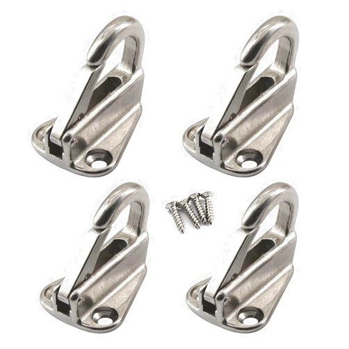 Zerniple 316 Stainless Steel Hook Marine Grade Heavy Duty Spring Snap Hanger for Boat and Yacht (4 Pieces)