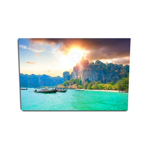 VIUBGCPS Canvas Print Pictures Wall Art Painting Beautiful sunset at tropical sea with long tail boat in south thailand Framed & Stretched Posters Ready to Hang Home Decor Artworks - 20x32inch