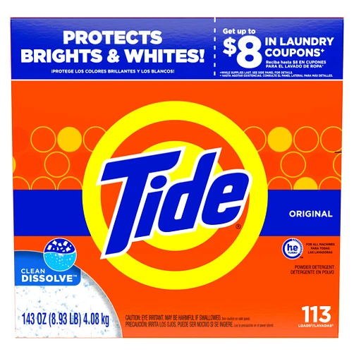 Tide Powder Laundry Detergent Original, 143 Ounce (Packaging May Vary)