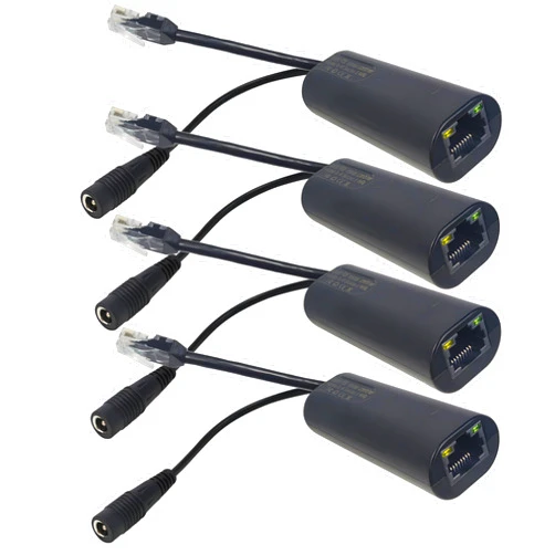 SGUESIKR 4 Pack Gigabit PoE Injectors- High-Speed Passive PoE Adapters (5-48V), up to 825ft Range, Ideal for PoE IP Security Cameras & More (PoE Injector)