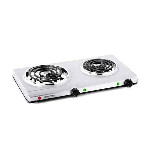 Salton THP-528 Electric Double-Coil Cooking Range, Stainless Steel