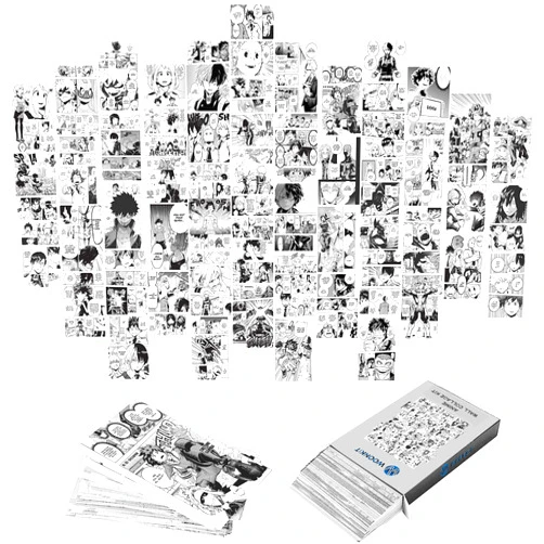 Woonkit My Hero Academia Posters (MHA), Anime Wall Collage, Manga Panels, Anime Room Bedroom Decor, Anime Posters Aesthetic, Anime Stuff, Anime Wall Decor, Anime Poster Pack, Manga Wall, 50PCS 4X6 INCH