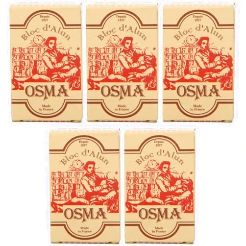 Osma Laboratories Alum Block - 5 Packs - 2.65 (75G X 5) Ounce Skin soothing Alum Block, Block Osma, Shaving Accessory