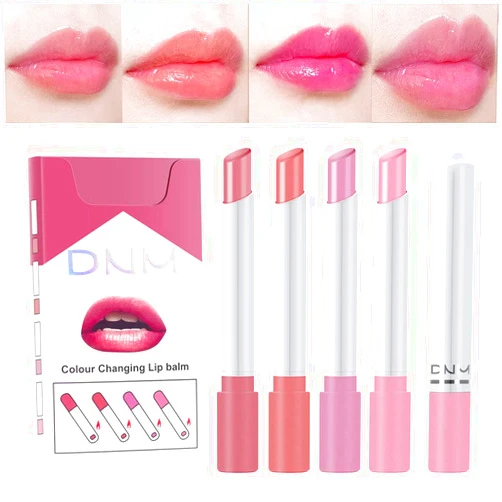 BINGBRUSH 4Pcs Color Changing Lipstick,Smoke Pipe PH Mood Long Lasting Labiales Lip Care Moisturizer Lip Balm Korean Magic Lip Gloss Tinted Stain Makeup Set for Women