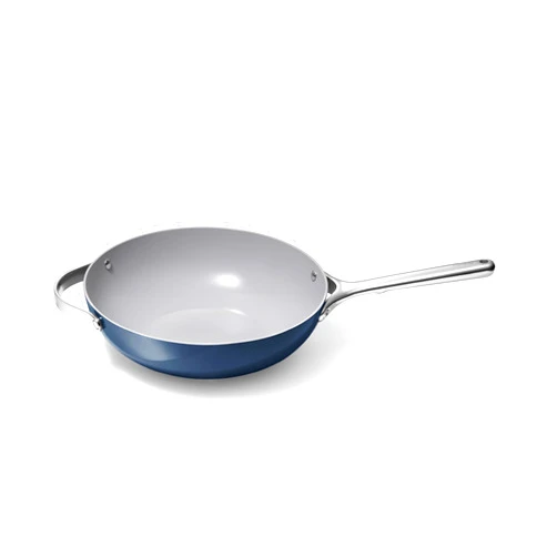 Caraway Non-Stick Stir Fry Pan - 12” Wok-Inspired Pan - Free From Forever Chemicals - High-Sloped Walls - Stainless Steel Handles - Navy