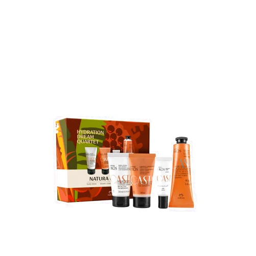 natura Ekos Castanha Hydration Dream Quartet Mini’s Set - Body Lotion, Shower Gel, Lip Balm and Hand Cream - Vegan Skin Care - Self Care & Body Care