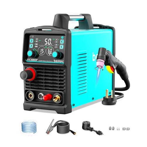 Bestarc Plasma Cutter, Pilot Arc BTC500DP 10th Generation 50Amps Screen Display Dual Voltage 110/220V Digital Plasma Cutting Machine (BTC500DP 10GEN 110/220V)