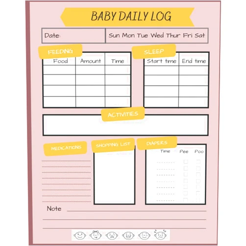 Jessie Catherine Nanny Newborn Baby or Toddler Log Tracker Journal Book: Daily Schedule Feeding Food Sleep Naps Activity Diaper Change Monitor Notes For Daycare, Babysitter, Caregiver, Infants and Babies