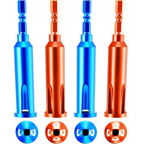 Frienda Wire Twisting Tools, Electrical Wire Stripper and Twister, 4 Square 3 Way/ 5 Way Twister Wire for Power Drill Drivers and stripping wire cable (4, Blue and Orange)