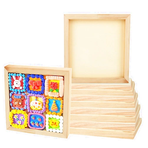 SHUESS 10 Pack 8'' x 8'' Wood Panel, Unfinished Wooden Canvas Panels, Cradled Wood Panels for Painting, Drawing and DIY Crafts Projects, Pouring