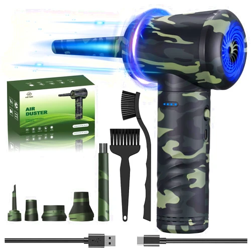 MELAUDI Compressed Air Duster, Keyboard Cleaner-100000RPM New-Upgraded Canned Airs Duster, Electric Computer Cleaner, Air Can Air Blower Cleaning Kit-Dust Spray for PC Dust Off Replace Compressed Air Cans