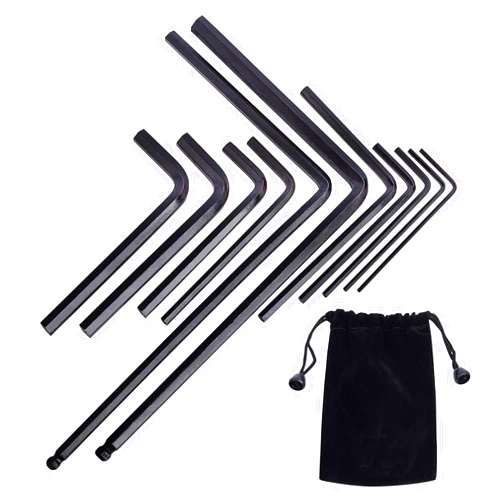 Meideal 11pcs Guitar Allen Wrench Set, Includes 4mm & 5mm Ball End Truss Rod Wrench Repair Tool, for Guitar Bass Neck Bridge Nut Locking Screw Adjustment with Portable Storage Bag