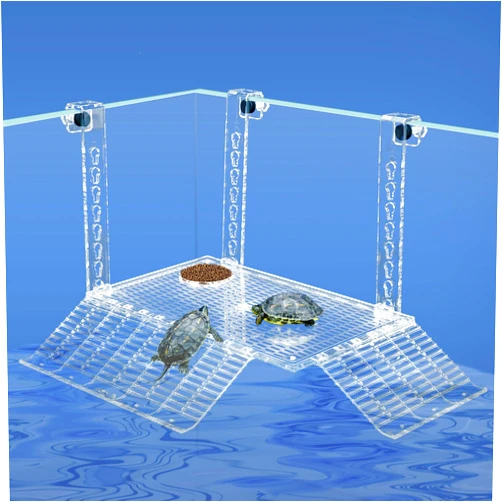 Wedoelsim Acrylic Turtle Dock Basking Platform for Aquatic Turtles, No Screwdriver Required Effortless and Sturdy，Innovative Turtle Tank Fixture for Safety, Durability (12 Inch)