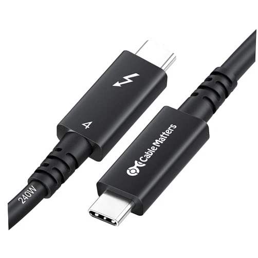 Cable Matters [Intel Certified] 40Gbps Active Thunderbolt 4 Cable 6.6 ft with 240W Charging and 8K Video - Fully Compatible with USB C/USB-C, USB 4 / USB4, and Thunderbolt 3