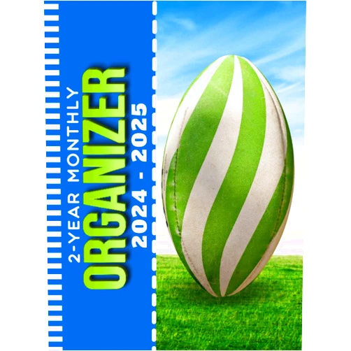 By BND 24 Dos Anos Publishing (Author) 2-Year Monthly Organizer 2024-2025: Hardcover / 8.5x11 Large Dated Monthly Schedule With 100 Blank College-Ruled Paper Combo / 24-Month Life ... White Rugby Football Outdoors Art Cover