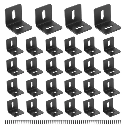 XIHUWZ Table Top Fasteners 30 Pcs L-Shaped Corner Braces Desktop Z-Clamps Desktop Adjustable Corner Brackets, Right Angle Desktop Connectors for Planks, Tables, Chairs or Repair Furniture