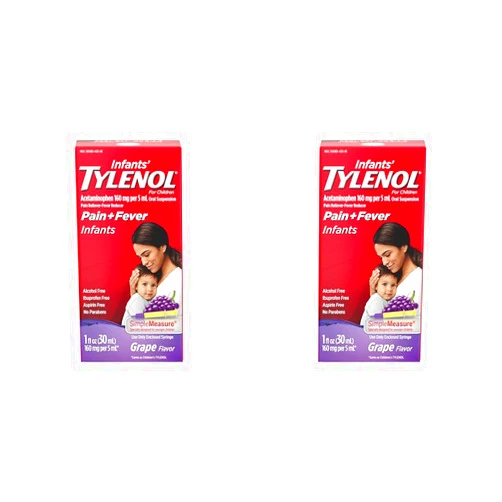 Tylenol Infants Oral Suspension, Grape, 1 Fl. Oz (Pack of 2)