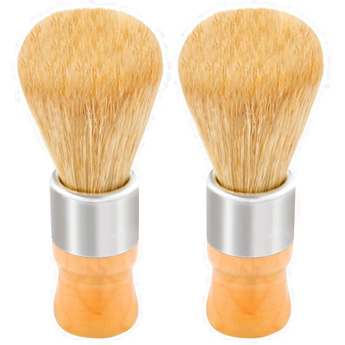Genixart Shaving Brush, Nature Bristle Shave Brush, Luxury Shaving Brushes for Men as Gift for Father Boyfriend Husband (2 pcs Gift Box)