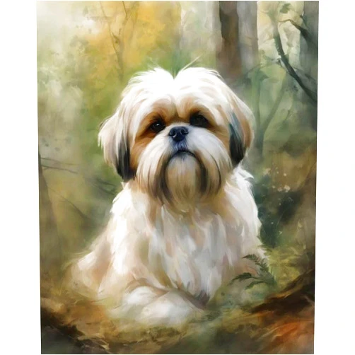 ZMHZMY Paint by Numbers Kits Shih Tzu Paint by Numbers for Adults BeginnerDIY Oil Painting Gift Kits Pre Printed,40x50cm,Without Frame